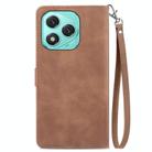 For Honor 400 Lite Embossed Flower Zipper Leather Phone Case(Brown) - 3