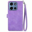 For Motorola Moto G 2025 Embossed Flower Zipper Leather Phone Case(Purple) - 3