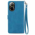 For Realme C67 4G Embossed Flower Zipper Leather Phone Case(Blue) - 3