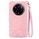 For Realme 14 Pro+ Embossed Flower Zipper Leather Phone Case(Pink) - 3