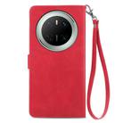 For Huawei Mate 70 Embossed Flower Zipper Leather Phone Case(Red) - 3