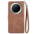 For Huawei Mate 70 Embossed Flower Zipper Leather Phone Case(Brown) - 3