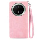For Huawei Mate 70 Pro Embossed Flower Zipper Leather Phone Case(Pink) - 3