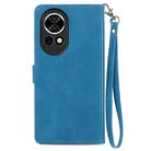 For Huawei nova 13 Embossed Flower Zipper Leather Phone Case(Blue) - 3