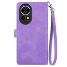 For Huawei nova 13 Embossed Flower Zipper Leather Phone Case(Purple) - 3