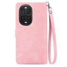 For Huawei nova 13 Pro Embossed Flower Zipper Leather Phone Case(Pink) - 3