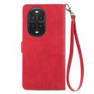 For Huawei nova 13 Pro Embossed Flower Zipper Leather Phone Case(Red) - 3