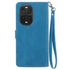 For Huawei nova 13 Pro Embossed Flower Zipper Leather Phone Case(Blue) - 3