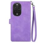 For Huawei nova 13 Pro Embossed Flower Zipper Leather Phone Case(Purple) - 3