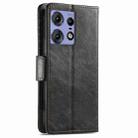 For Motorola Edge 50 Pro  CaseNeo Splicing Dual Magnetic Buckle Leather Phone Case(Black) - 3