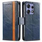 For Motorola Edge 50 Pro  CaseNeo Splicing Dual Magnetic Buckle Leather Phone Case(Blue) - 1