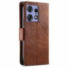 For Motorola Edge 50 Pro  CaseNeo Splicing Dual Magnetic Buckle Leather Phone Case(Brown) - 3