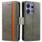 For Motorola Edge 50 Pro  CaseNeo Splicing Dual Magnetic Buckle Leather Phone Case(Gray) - 1