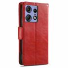 For Motorola Edge 50 Pro  CaseNeo Splicing Dual Magnetic Buckle Leather Phone Case(Red) - 3