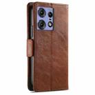 For Motorola Edge 50 Fusion CaseNeo Splicing Dual Magnetic Buckle Leather Phone Case(Brown) - 3