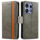 For Motorola Edge 50 Fusion CaseNeo Splicing Dual Magnetic Buckle Leather Phone Case(Gray) - 1