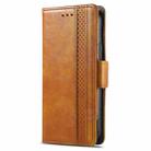 For Motorola Edge 50 Fusion CaseNeo Splicing Dual Magnetic Buckle Leather Phone Case(Khaki) - 2