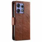 For Motorola Edge 50 Ultra CaseNeo Splicing Dual Magnetic Buckle Leather Phone Case(Brown) - 3