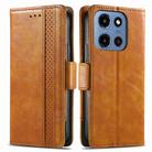 For Motorola Moto G 2025 CaseNeo Splicing Dual Magnetic Buckle Leather Phone Case(Khaki) - 2