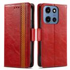 For Motorola Moto G 2025 CaseNeo Splicing Dual Magnetic Buckle Leather Phone Case(Red) - 2