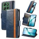 For Motorola Moto G Power 2025 CaseNeo Splicing Dual Magnetic Buckle Leather Phone Case(Blue) - 1