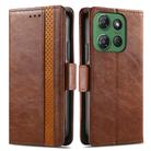 For Motorola Moto G Power 2025 CaseNeo Splicing Dual Magnetic Buckle Leather Phone Case(Brown) - 2