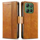 For Motorola Moto G Power 2025 CaseNeo Splicing Dual Magnetic Buckle Leather Phone Case(Khaki) - 2