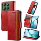 For Motorola Moto G Power 2025 CaseNeo Splicing Dual Magnetic Buckle Leather Phone Case(Red) - 1