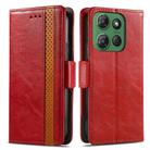 For Motorola Moto G Power 2025 CaseNeo Splicing Dual Magnetic Buckle Leather Phone Case(Red) - 2