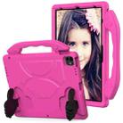 For iPad Air 13 2024 Children EVA Shockproof Tablet Case with Thumb Bracket(RoseRed) - 1