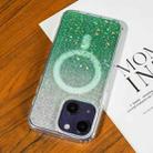 For iPhone 15 Plus Gradient Glitter Starry MagSafe Phone Case(Gradient Green) - 1