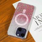 For iPhone 15 Gradient Glitter Starry MagSafe Phone Case(Gradient  Pink) - 1