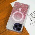 For iPhone 14 Pro Max Gradient Glitter Starry MagSafe Phone Case(Gradient  Pink) - 1