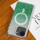 For iPhone 16e Gradient Glitter Starry MagSafe Phone Case(Gradient Green) - 1