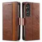 For Sony Xperia 1 VI CaseNeo Splicing Dual Magnetic Buckle Leather Phone Case(Brown) - 1