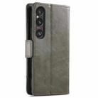 For Sony Xperia 1 VI CaseNeo Splicing Dual Magnetic Buckle Leather Phone Case(Gray) - 3