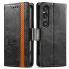 For Sony Xperia 5 VI CaseNeo Splicing Dual Magnetic Buckle Leather Phone Case(Black) - 1