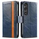 For Sony Xperia 5 VI CaseNeo Splicing Dual Magnetic Buckle Leather Phone Case(Blue) - 1