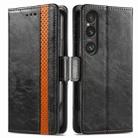 For Sony Xperia 10 VI CaseNeo Splicing Dual Magnetic Buckle Leather Phone Case(Black) - 1