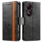 For ZTE Blade A34  CaseNeo Splicing Dual Magnetic Buckle Leather Phone Case(Black) - 1