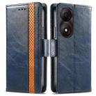 For ZTE Blade A34  CaseNeo Splicing Dual Magnetic Buckle Leather Phone Case(Blue) - 1
