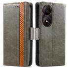 For ZTE Blade A34  CaseNeo Splicing Dual Magnetic Buckle Leather Phone Case(Gray) - 1