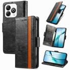 For ZTE Blade A75 4G CaseNeo Splicing Dual Magnetic Buckle Leather Phone Case(Black) - 1