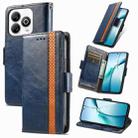 For ZTE Blade A75 4G CaseNeo Splicing Dual Magnetic Buckle Leather Phone Case(Blue) - 1