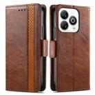 For ZTE Blade A75 4G CaseNeo Splicing Dual Magnetic Buckle Leather Phone Case(Brown) - 2