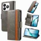 For ZTE Blade A75 4G CaseNeo Splicing Dual Magnetic Buckle Leather Phone Case(Gray) - 1