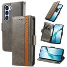 For ZTE Nubia S 5G CaseNeo Splicing Dual Magnetic Buckle Leather Phone Case(Gray) - 1