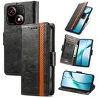 For ZTE Blade A35e 4G CaseNeo Splicing Dual Magnetic Buckle Leather Phone Case(Black) - 1
