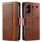 For ZTE Blade A54 CaseNeo Splicing Dual Magnetic Buckle Leather Phone Case(Brown) - 2