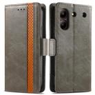 For ZTE Blade A54 CaseNeo Splicing Dual Magnetic Buckle Leather Phone Case(Gray) - 2